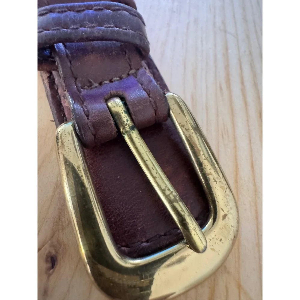 Brighton Brown Leather Equestrian Ranger Belt Made in USA 34 35307 1990's VTG
